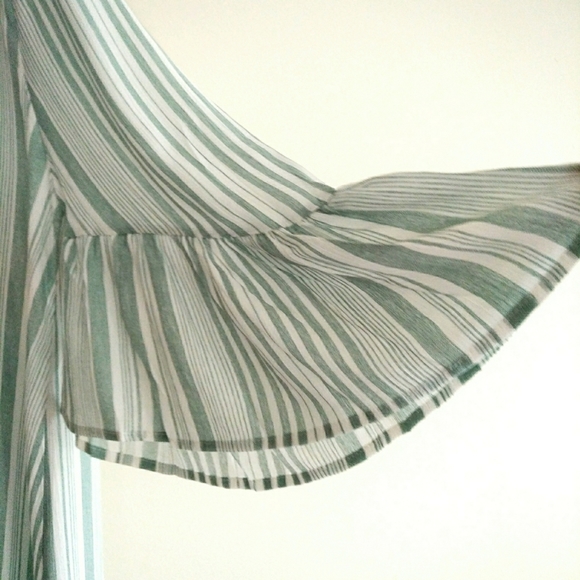 Umgee Boho Pinstriped Bell Sleeve Dress - Picture 5 of 7